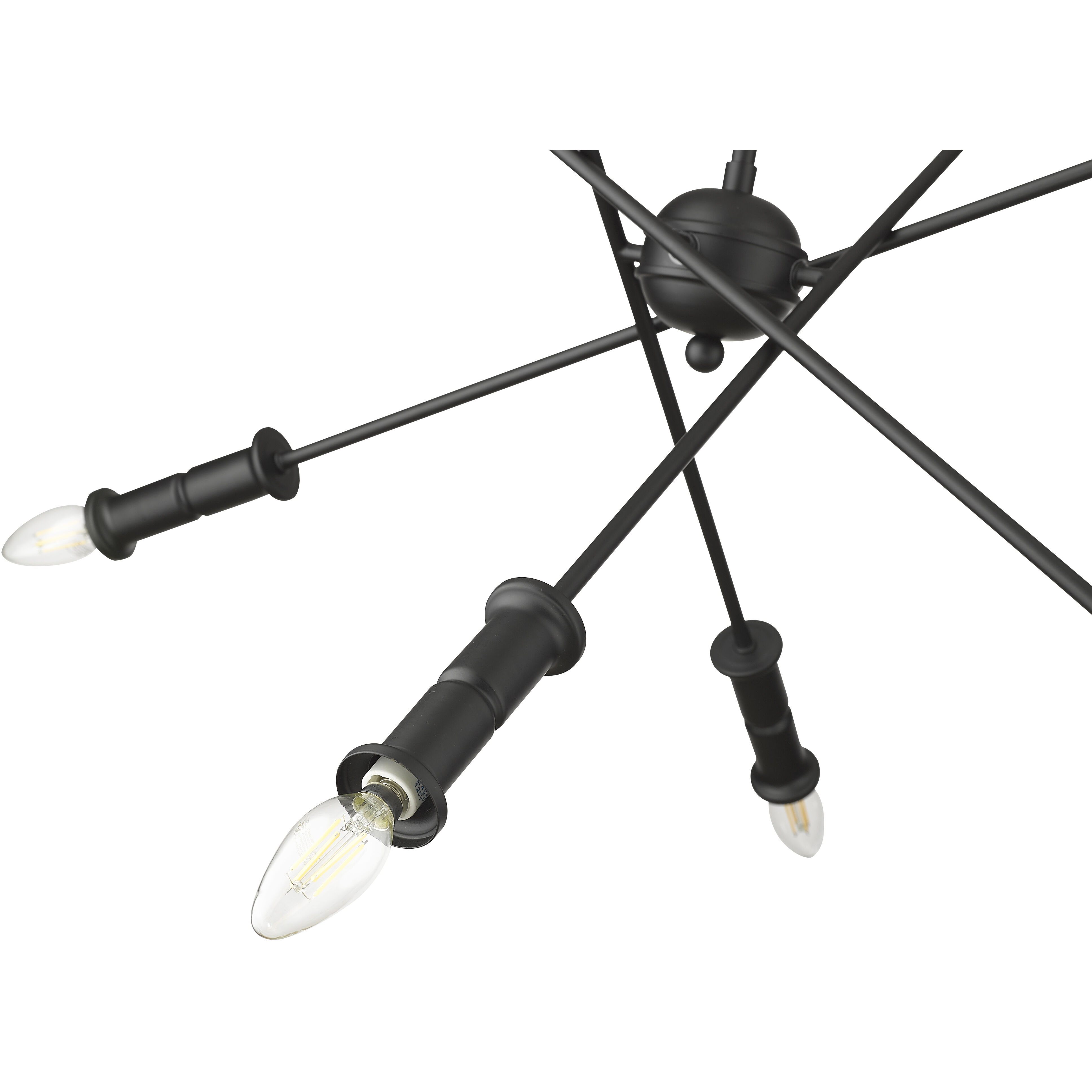 Potiss 8 Light 33 inch Matte Black Chandelier Ceiling Light